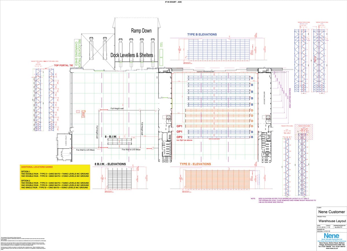 warehouse layout planning CAD drawing