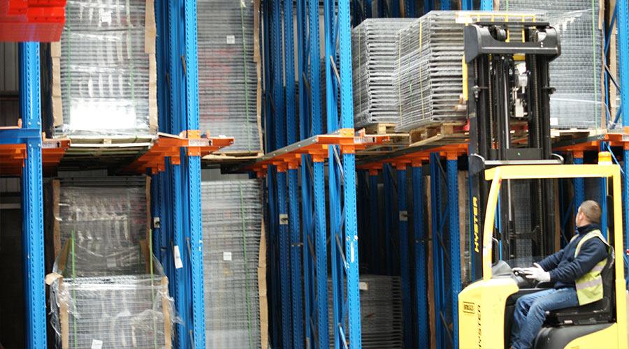 drive in racking in a cold storage warehouse