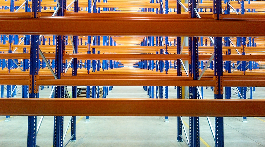 very narrow aisle pallet racking newly installed