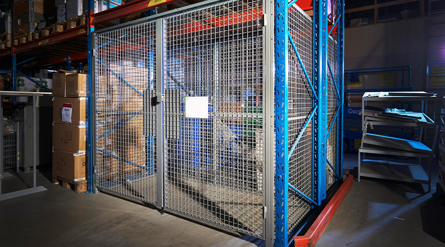 secure wire mesh cage protecting medication and controlled substances