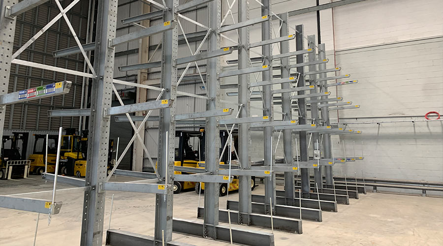 galvanised cantilever racking indoors