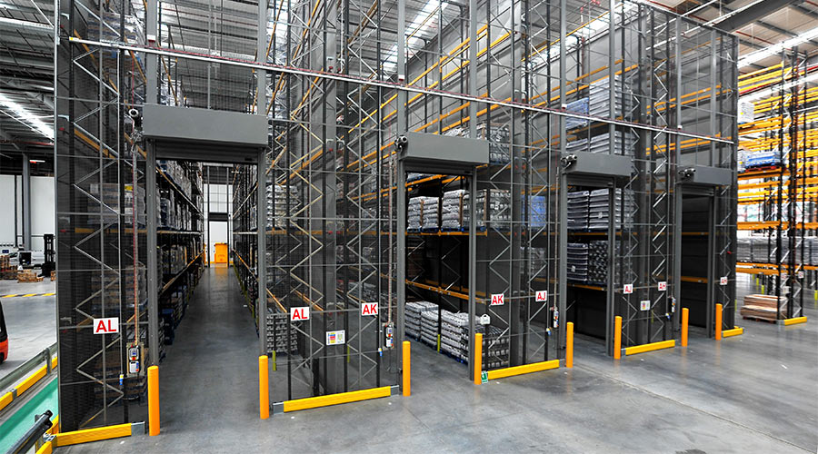 wire mesh cage in a warehouse for high-value goods