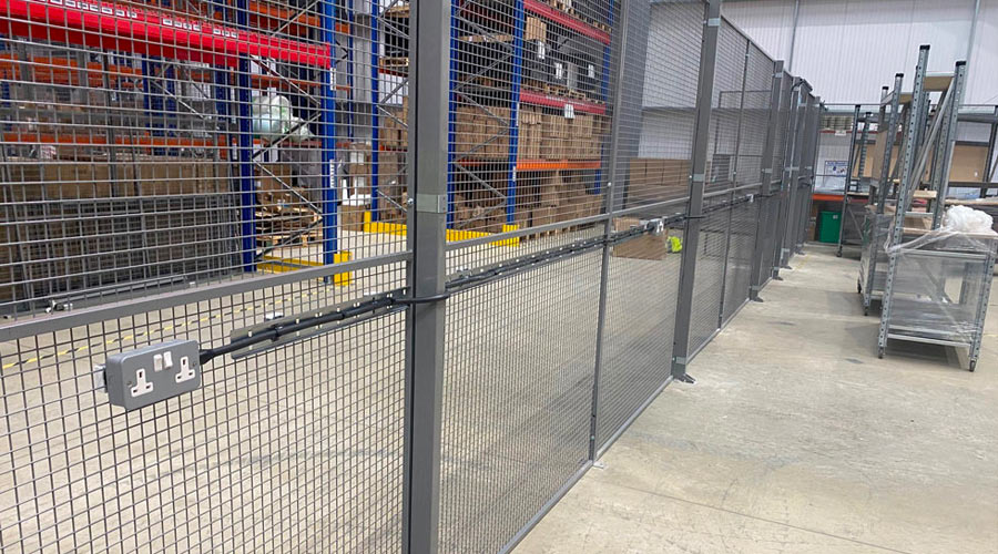 wire mesh cage protecting electricals