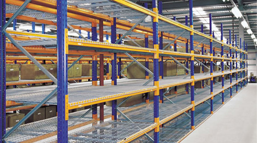 multi-tier shelving warehouse storage system