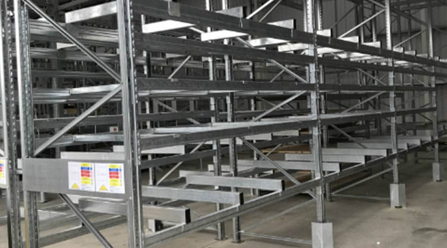 adjustable racking installed in a warehouse