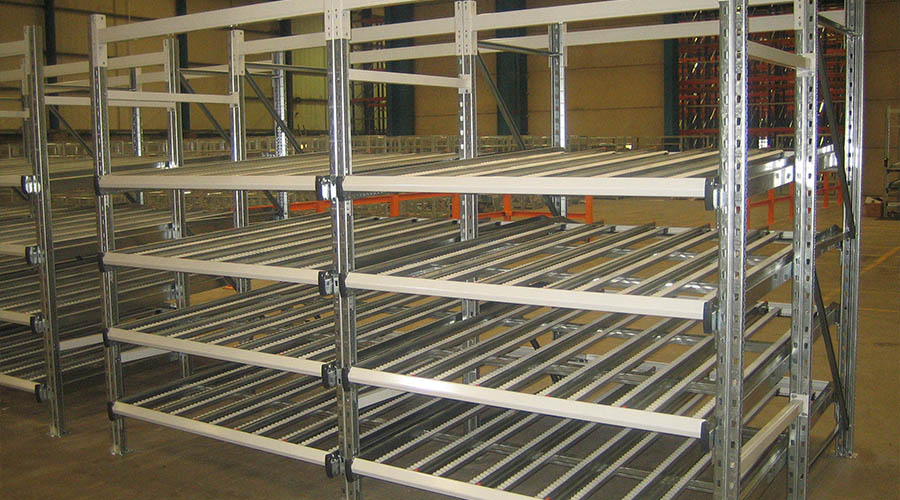 live racking storage ready to be used