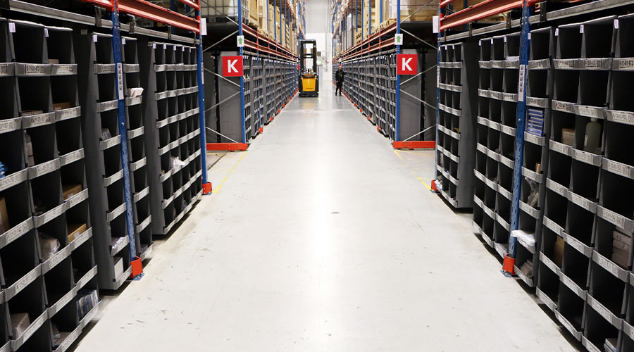 empty warehouse with Storeganizer shelving system