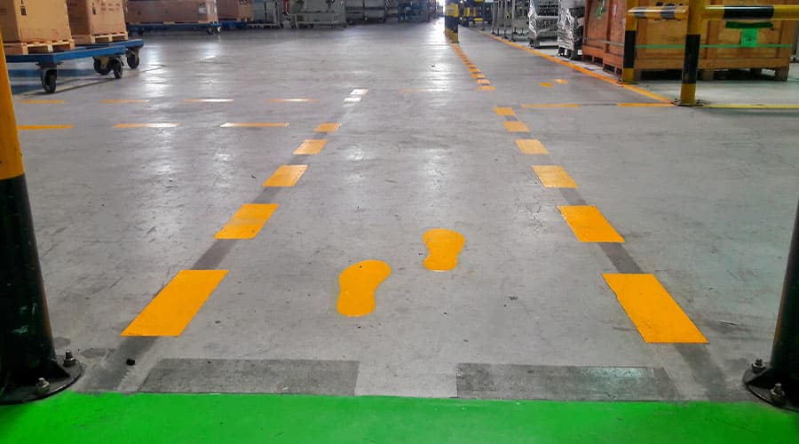 warehouse designated walking zones